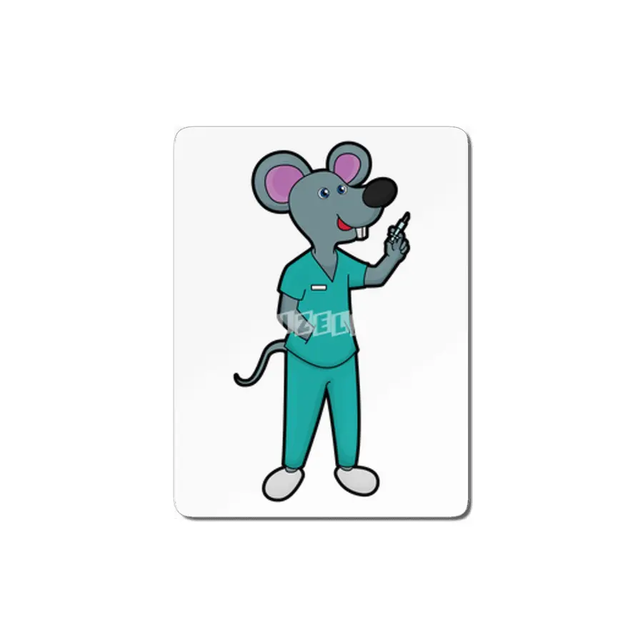 Mouse as Nurse at Vaccination with Syringe MDF Tablo