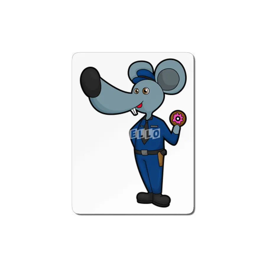 Mouse as Police officer with Donut MDF Tablo
