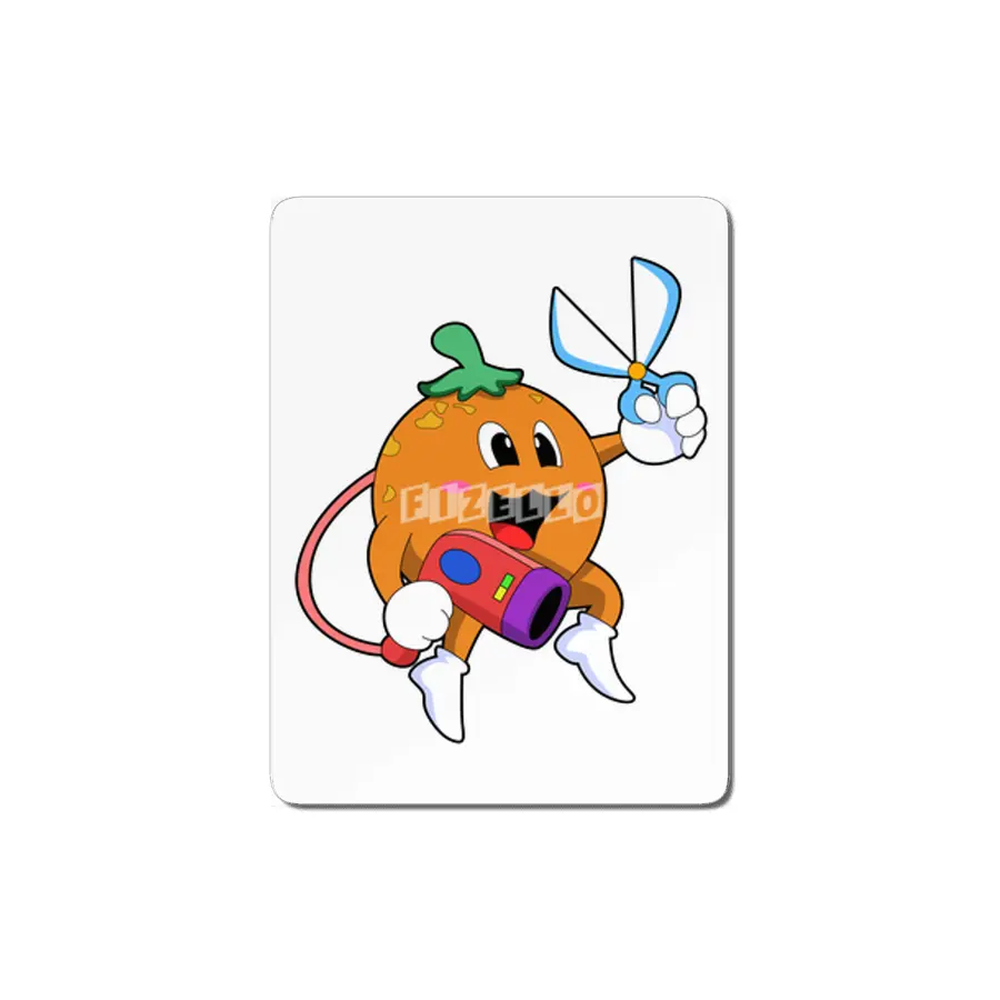 Orange as Hairdresser with Scissors & Hair dryer MDF Tablo