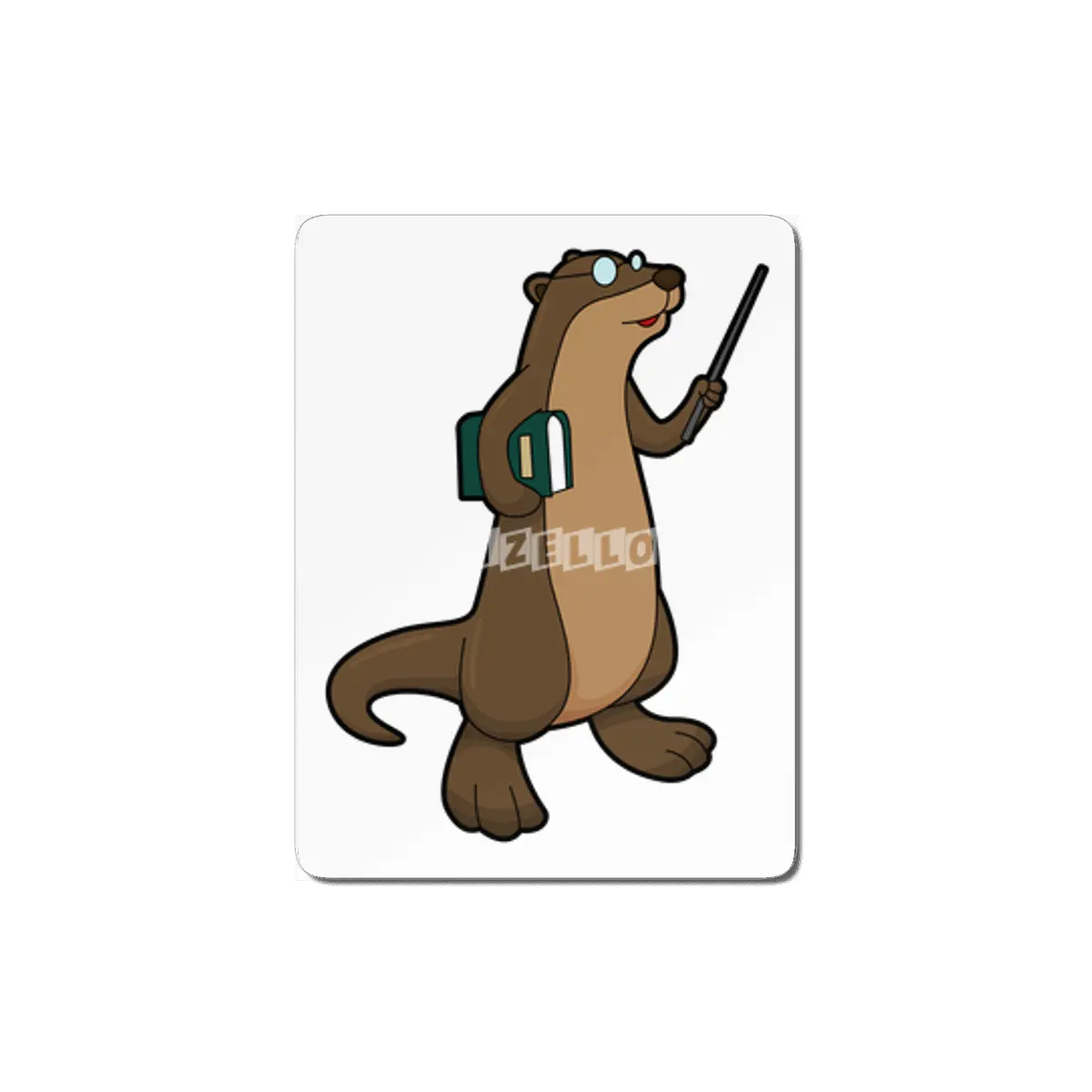 Otter as Teacher with Book & Pointer MDF Tablo
