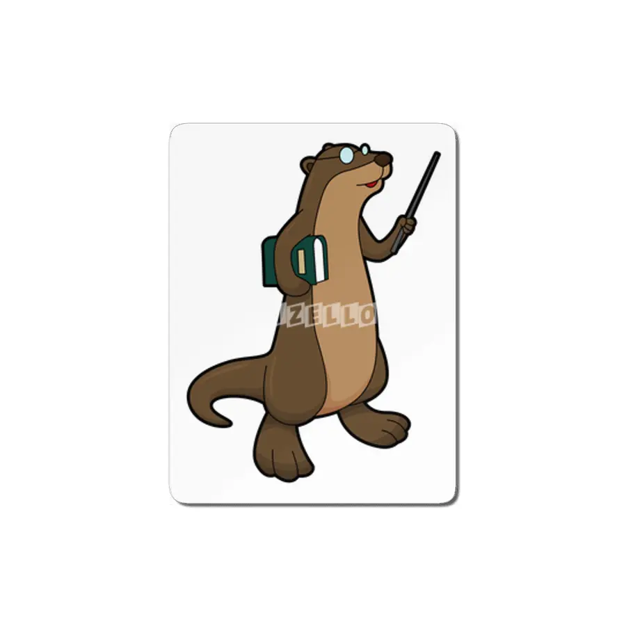 Otter as Teacher with Book & Pointer MDF Tablo