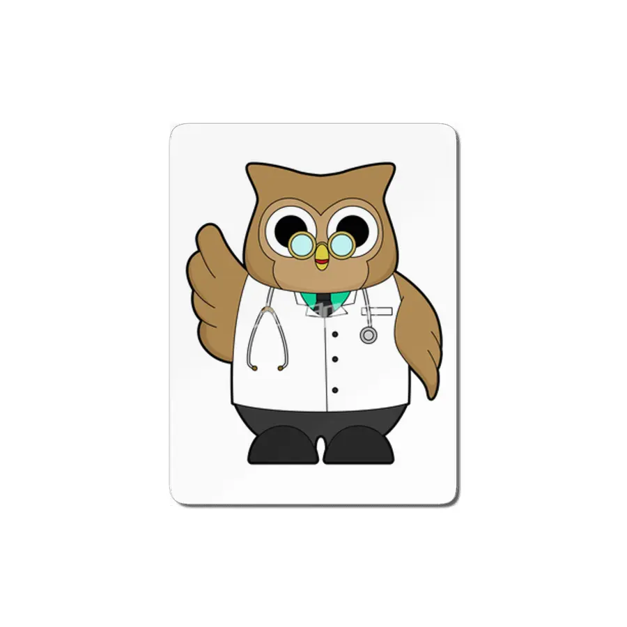 Owl as Doctor with Stetoscope MDF Tablo