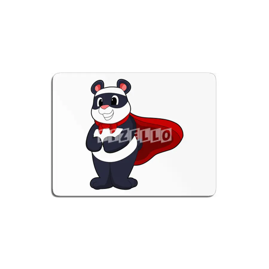 Panda as Hero with Mask & Cape MDF Tablo