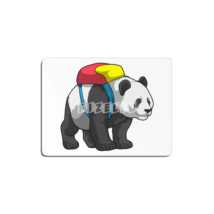 Panda as Hiker with Backpack MDF Tablo