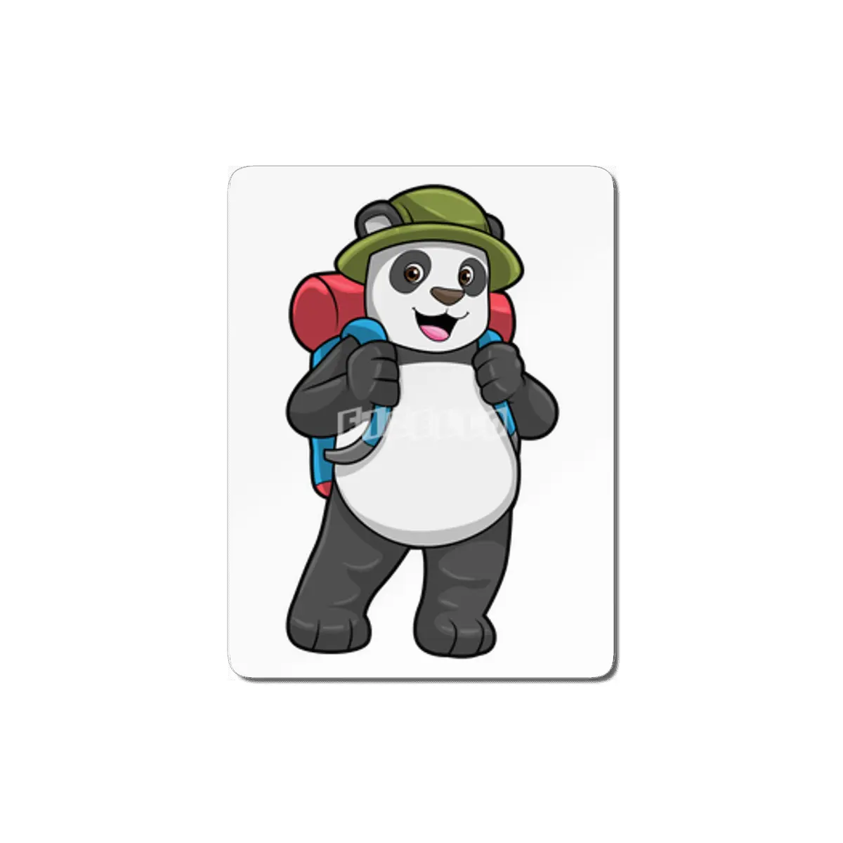 Panda as Hiker with Backpack MDF Tablo