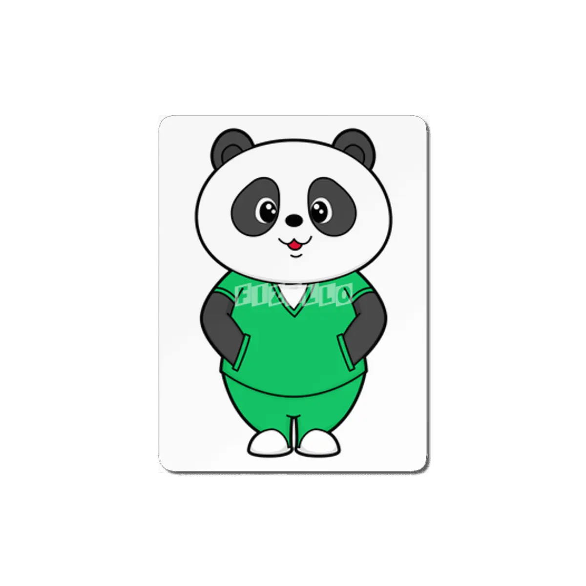 Panda as Nurse with Smock MDF Tablo