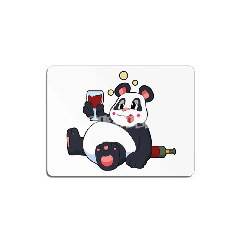 Panda with Glass of Red wine MDF Tablo
