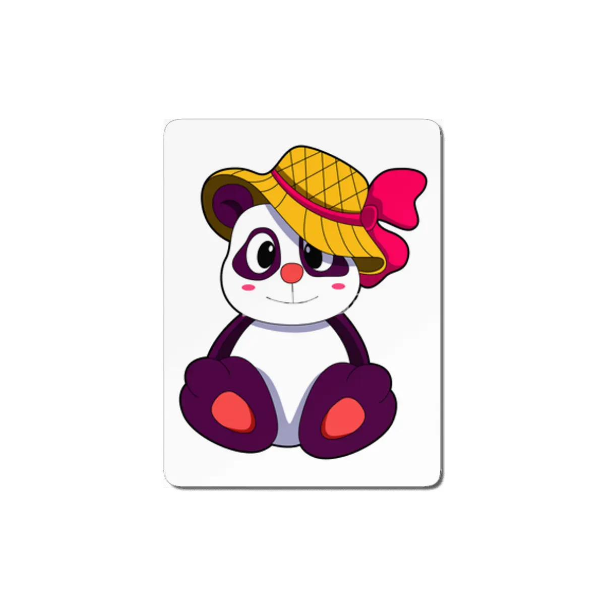 Panda with Hat MDF Tablo