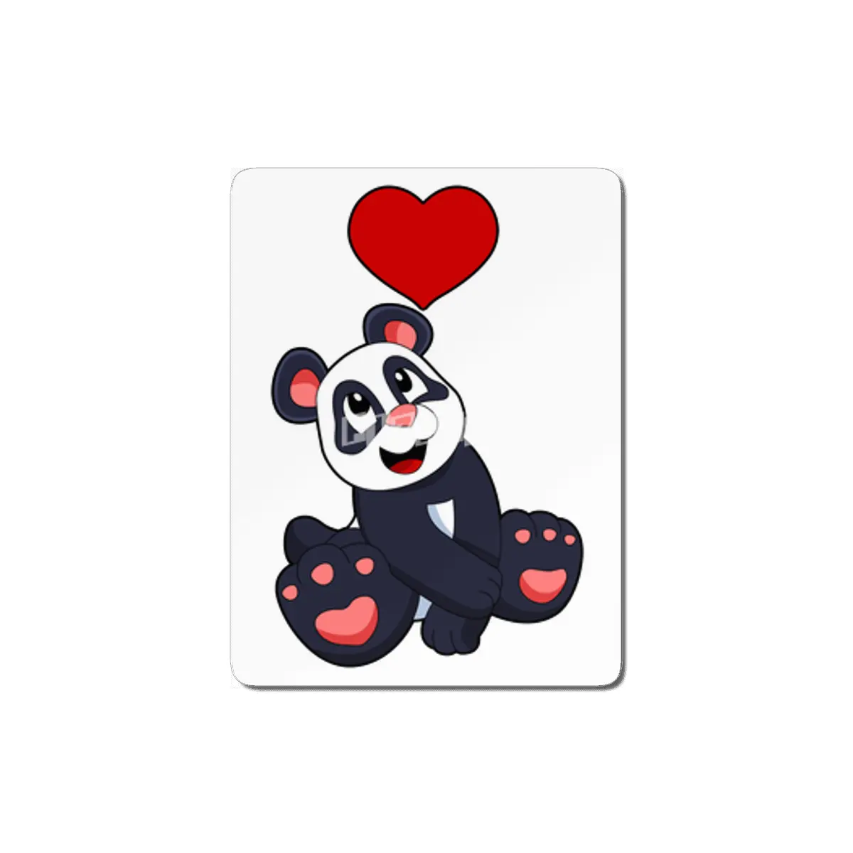 Panda with Heart MDF Tablo