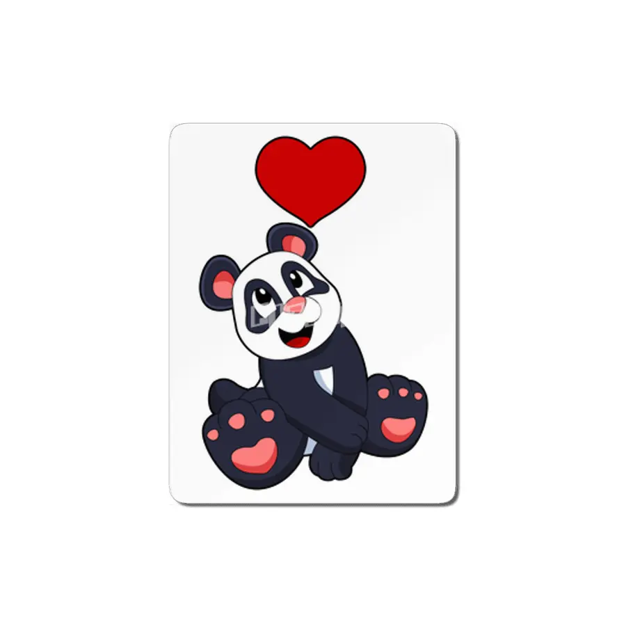 Panda with Heart MDF Tablo