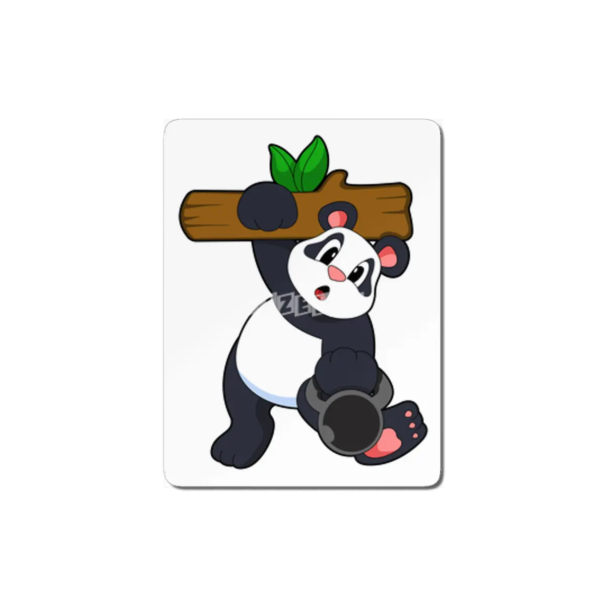 Panda with Wood at Strength training MDF Tablo