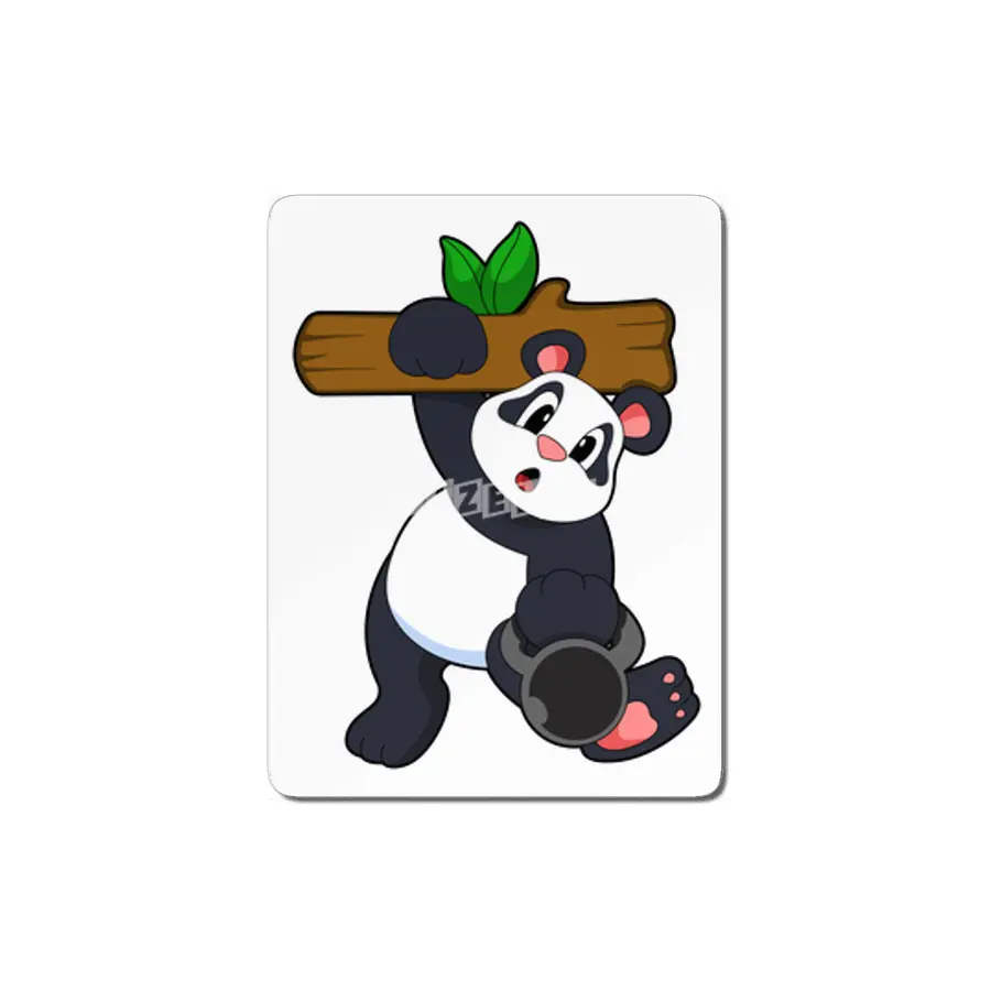 Panda with Wood at Strength training MDF Tablo