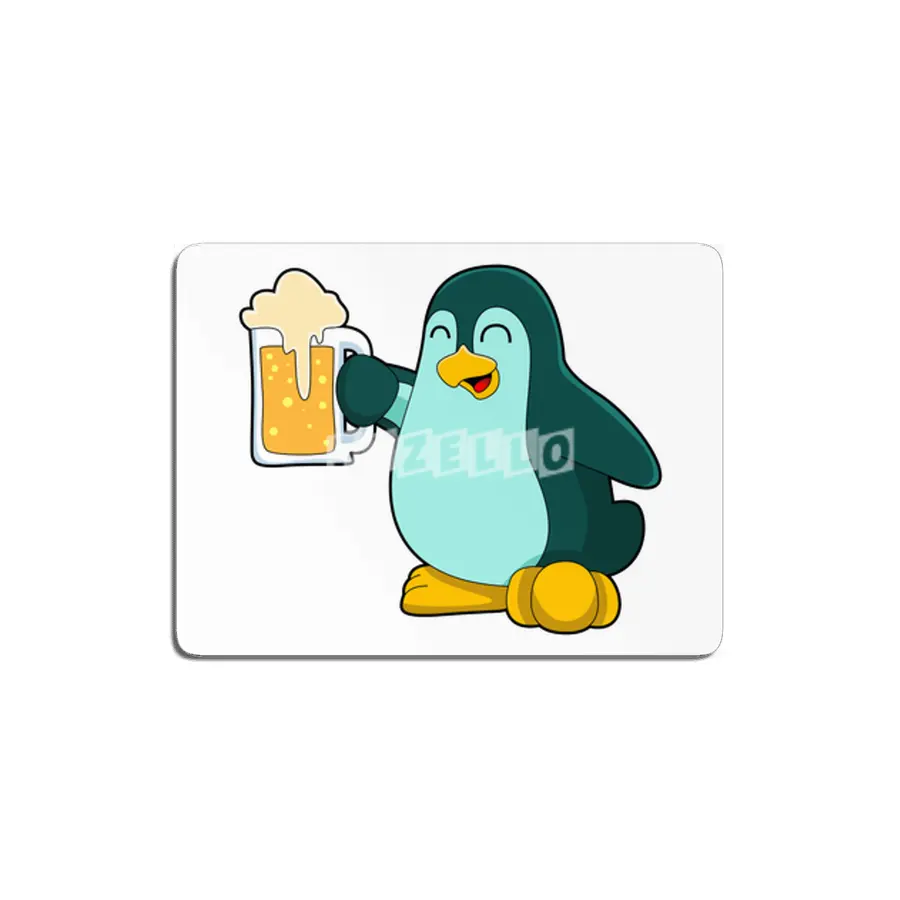 Penguin with Glass of Beer MDF Tablo