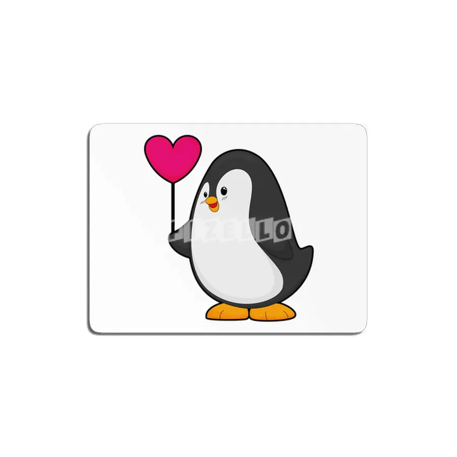 Penguin with Heart Balloon MDF Tablo