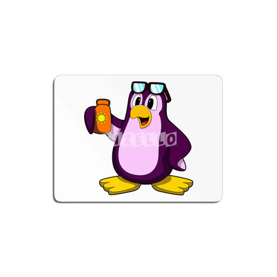 Penguin with Suncream & Sunglasses MDF Tablo