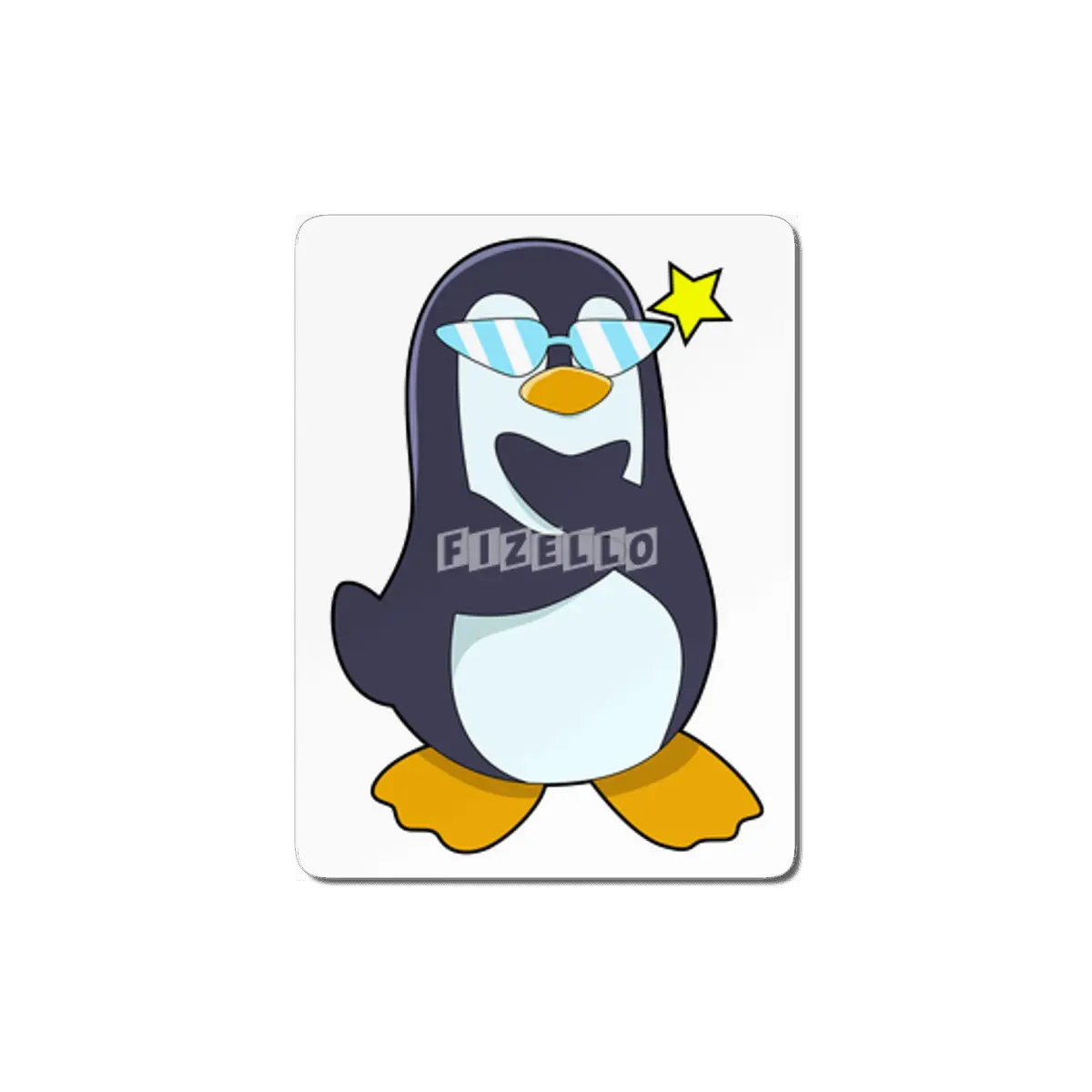 Penguin with Sunglasses MDF Tablo