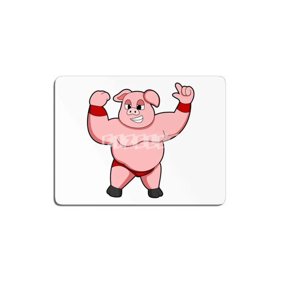 Pig as Bodybuilder with big Belly MDF Tablo