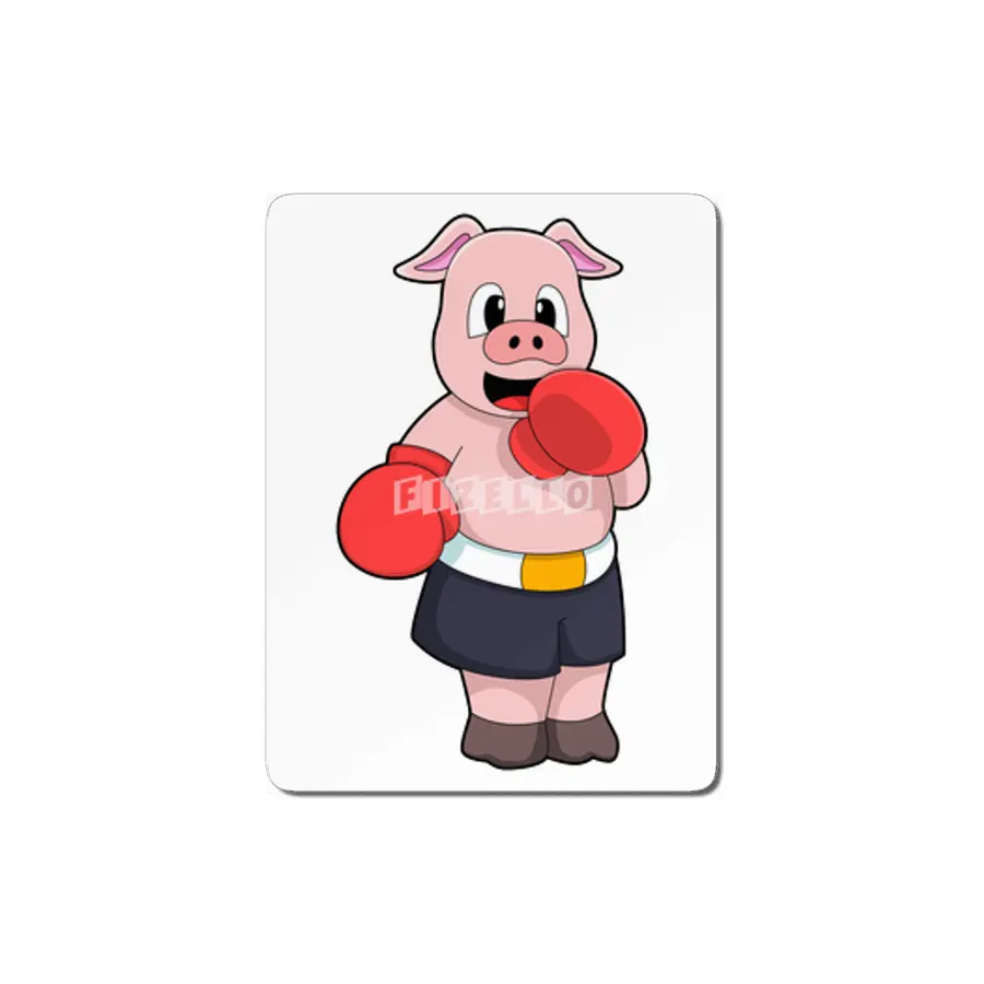 Pig as Boxer at Boxing MDF Tablo