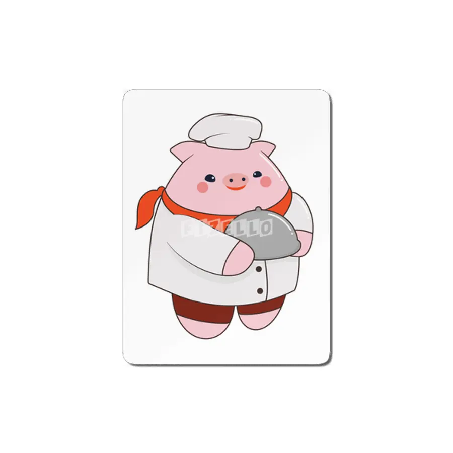 Pig as Cook with Platter MDF Tablo