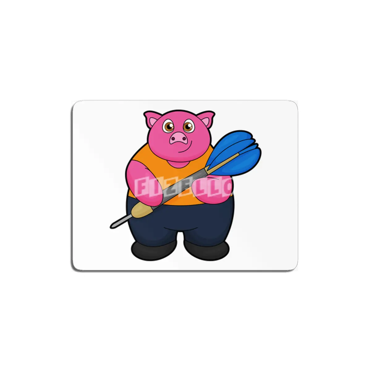 Pig as Dart player with Darts MDF Tablo