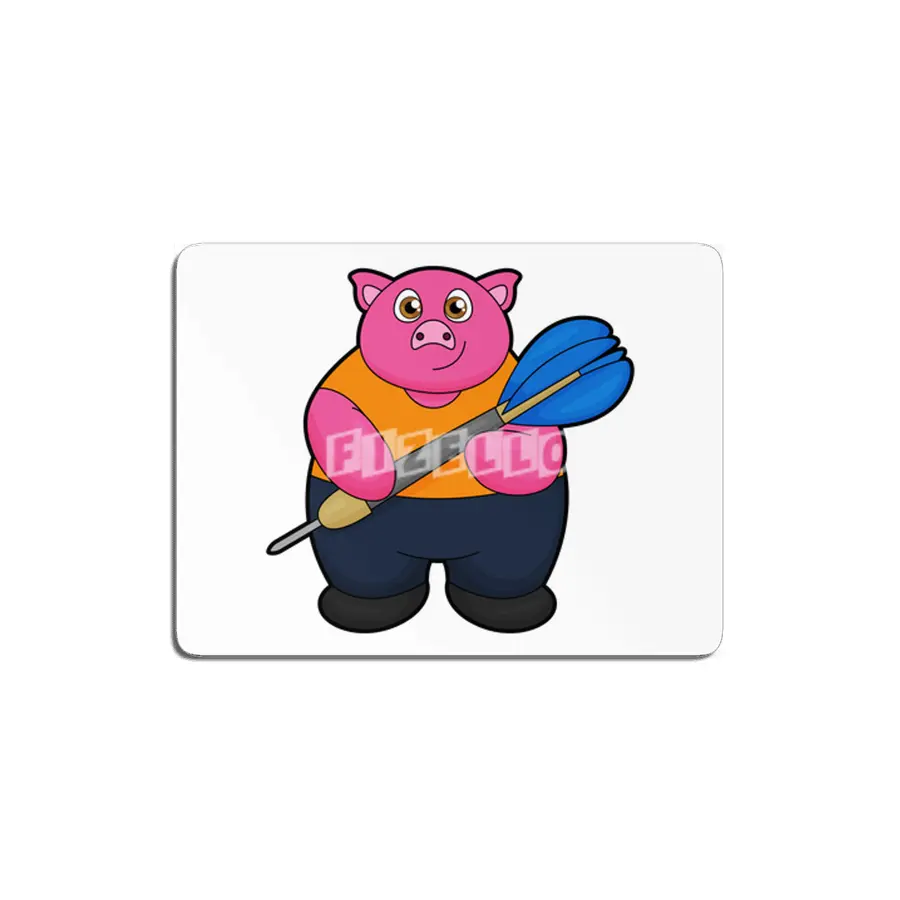 Pig as Dart player with Darts MDF Tablo
