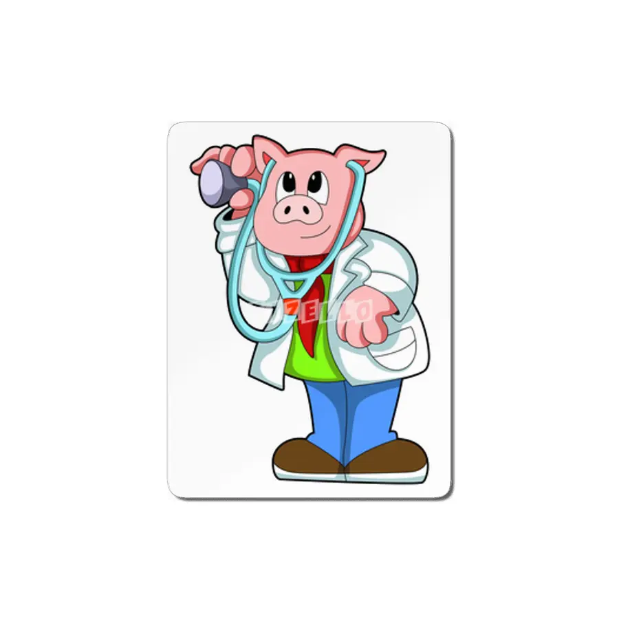 Pig as Doctor with Stethoscope MDF Tablo
