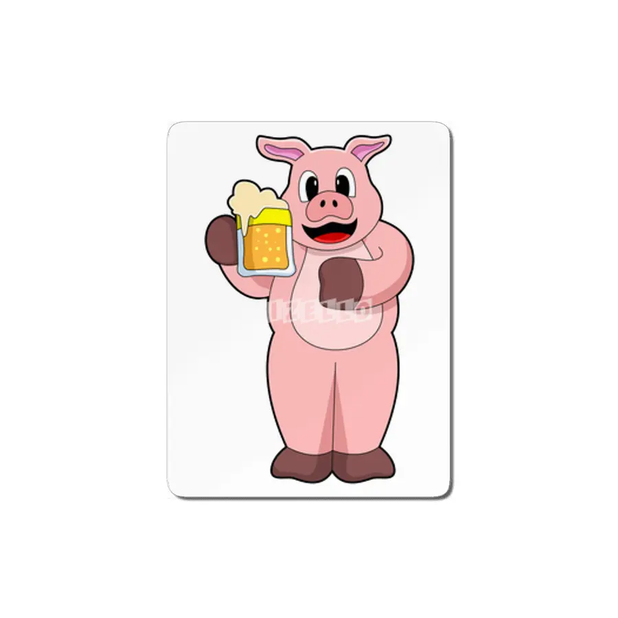 Pig with Glass of Beer MDF Tablo