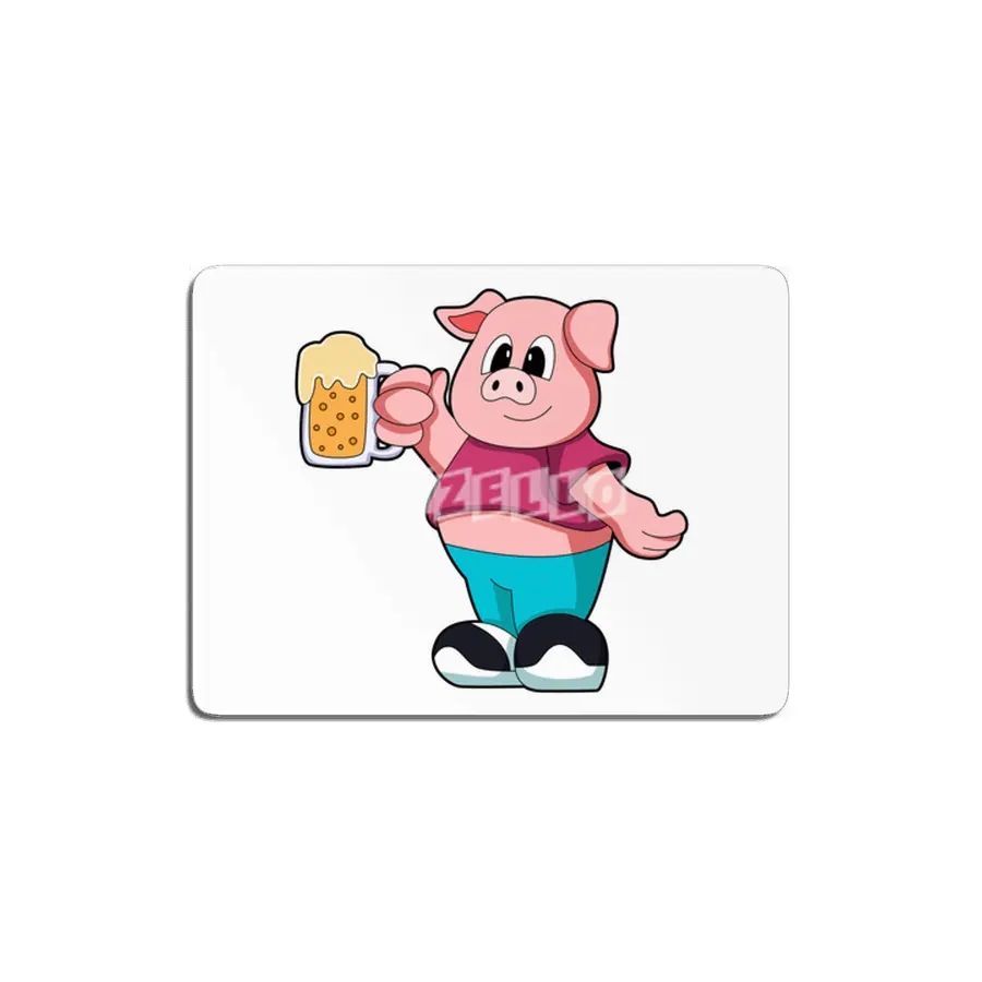 Pig with Glass of Beer MDF Tablo
