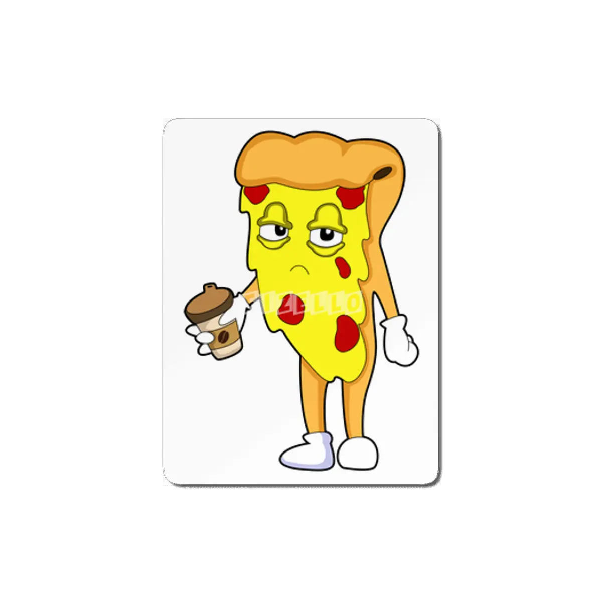 Pizza with Salami Cheese & Coffee MDF Tablo