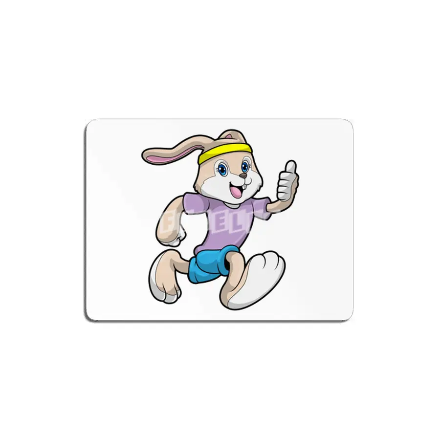Rabbit at Jogging with Headband MDF Tablo