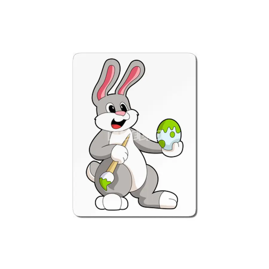 Rabbit at Painting with Egg MDF Tablo