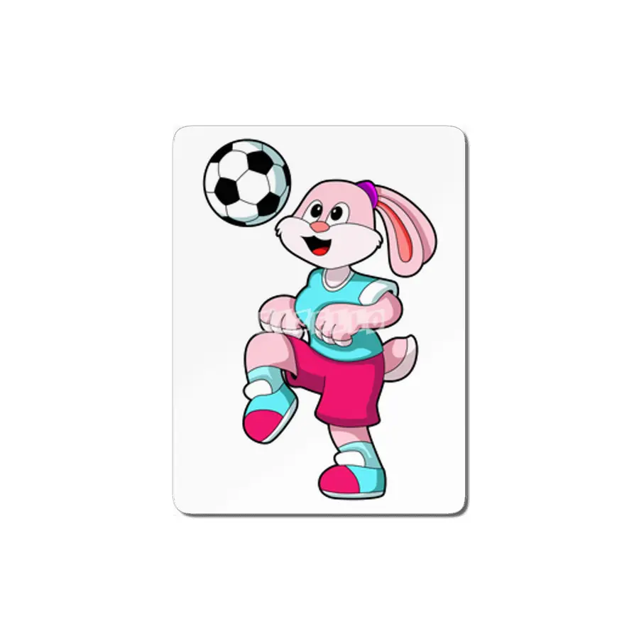 Rabbit at Sports with Soccer MDF Tablo