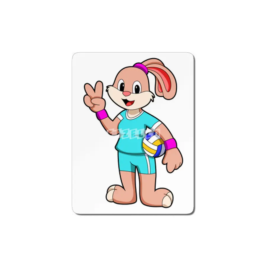 Rabbit at Sports with Volleyball MDF Tablo
