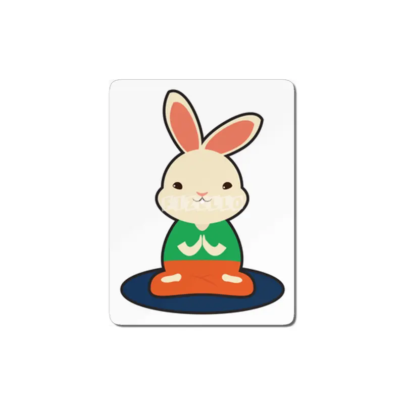 Rabbit at Yoga on Yoga mat MDF Tablo