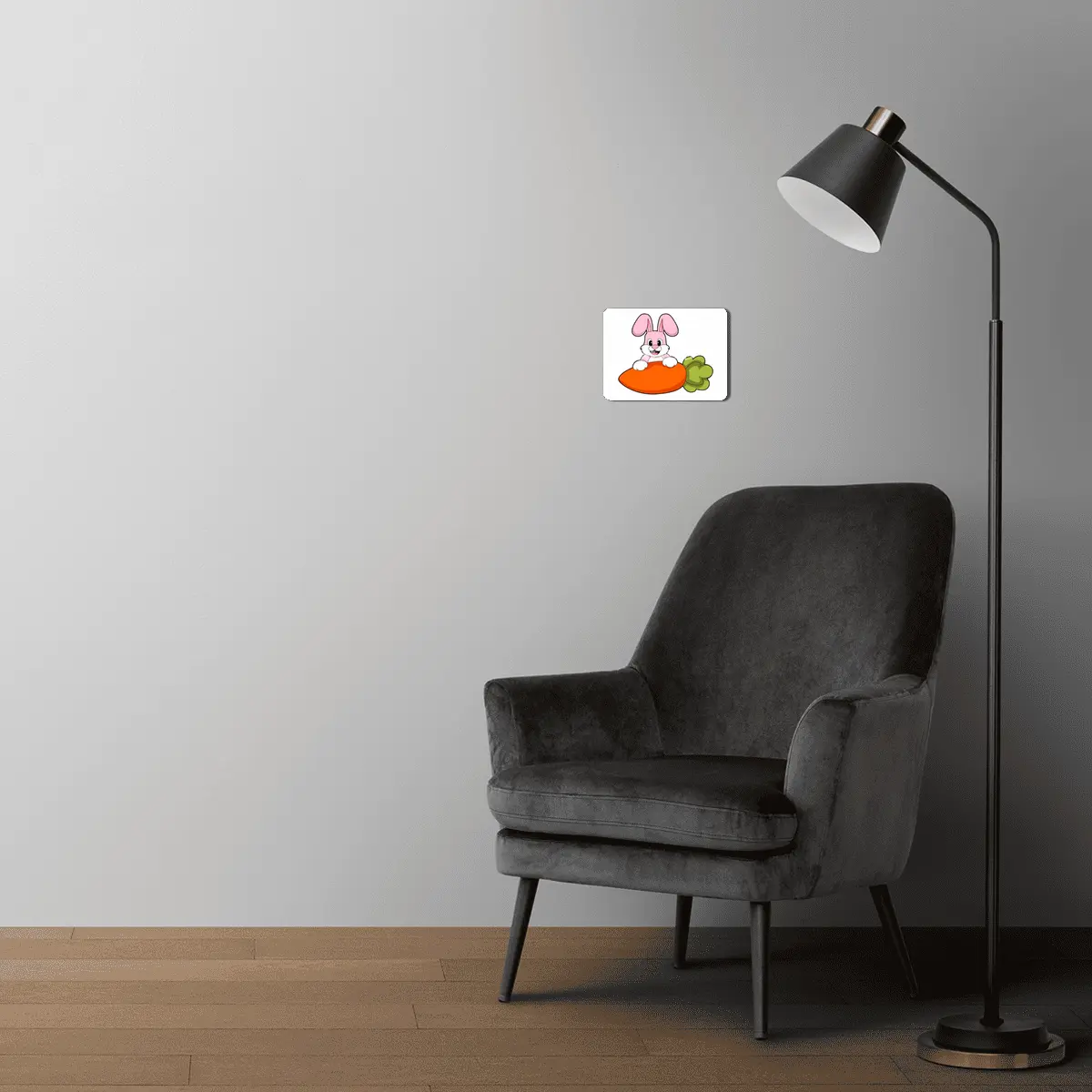 Rabbit with Carrot MDF Tablo