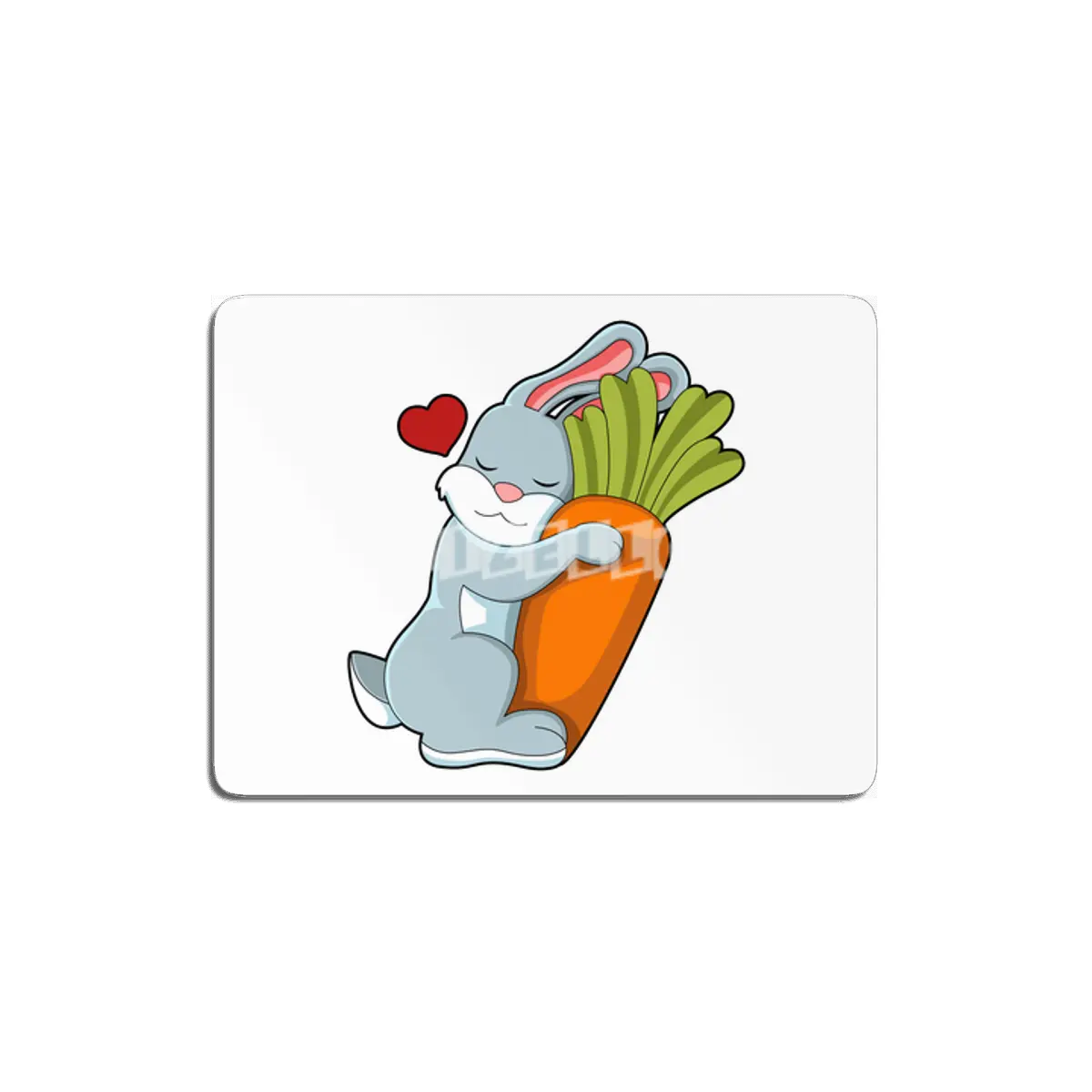 Rabbit with Carrot & Heart MDF Tablo