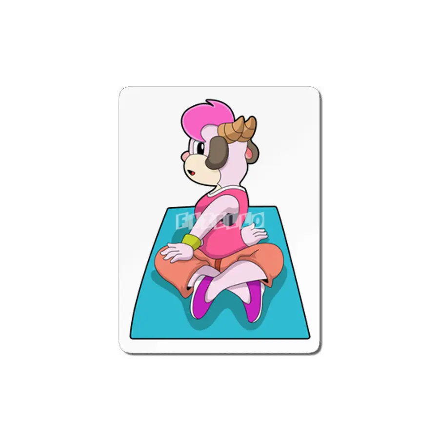 Goat at Yoga on Yoga mat MDF Tablo