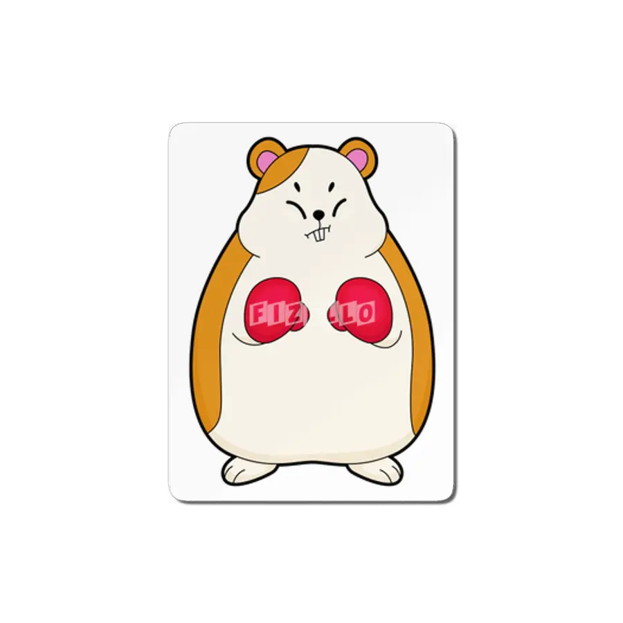 Hamster as Boxer with Boxing gloves MDF Tablo