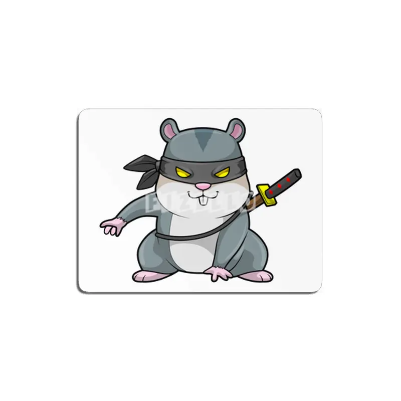 Hamster as Ninja at Martial arts with Sword MDF Tablo