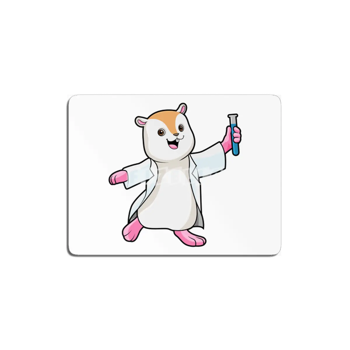 Hamster as Scientist with Test tube MDF Tablo