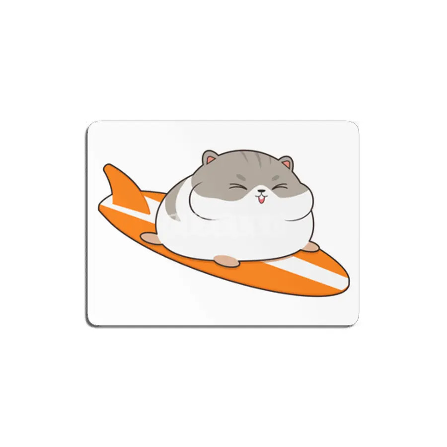 Hamster as Surfer with Surfboard MDF Tablo