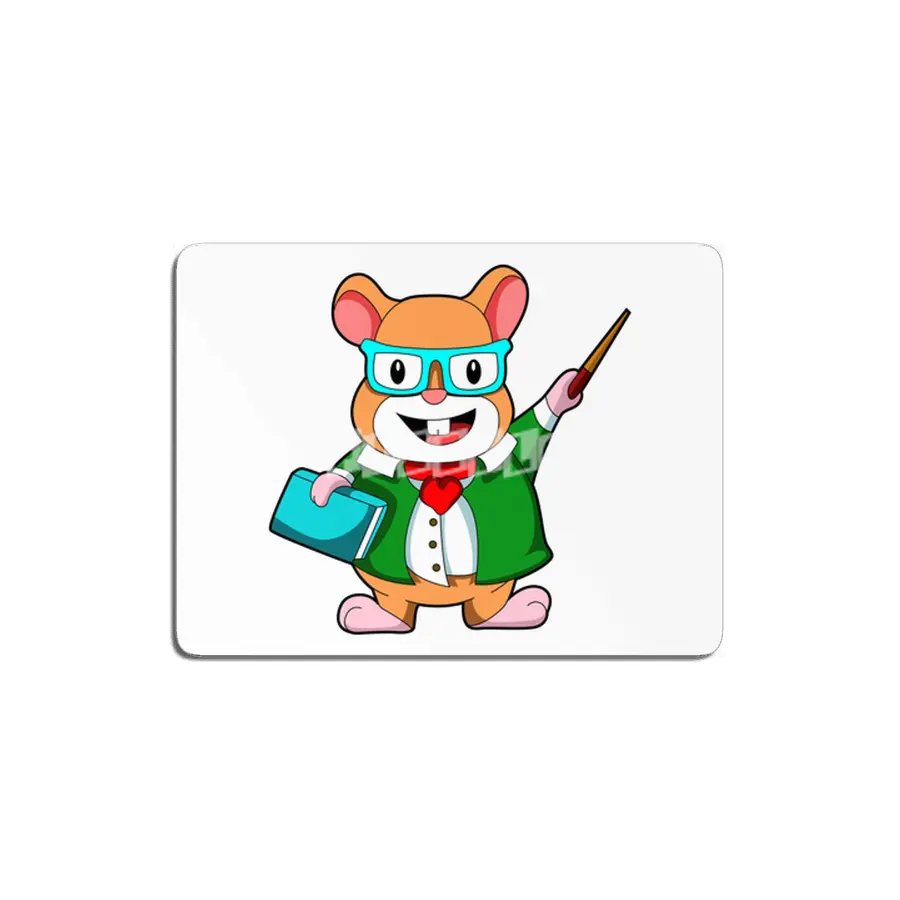 Hamster as Teacher with Book & Jacket MDF Tablo