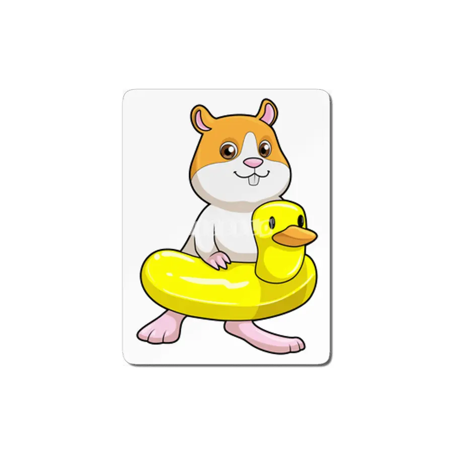 Hamster at Beach with Duck as Swim ring MDF Tablo