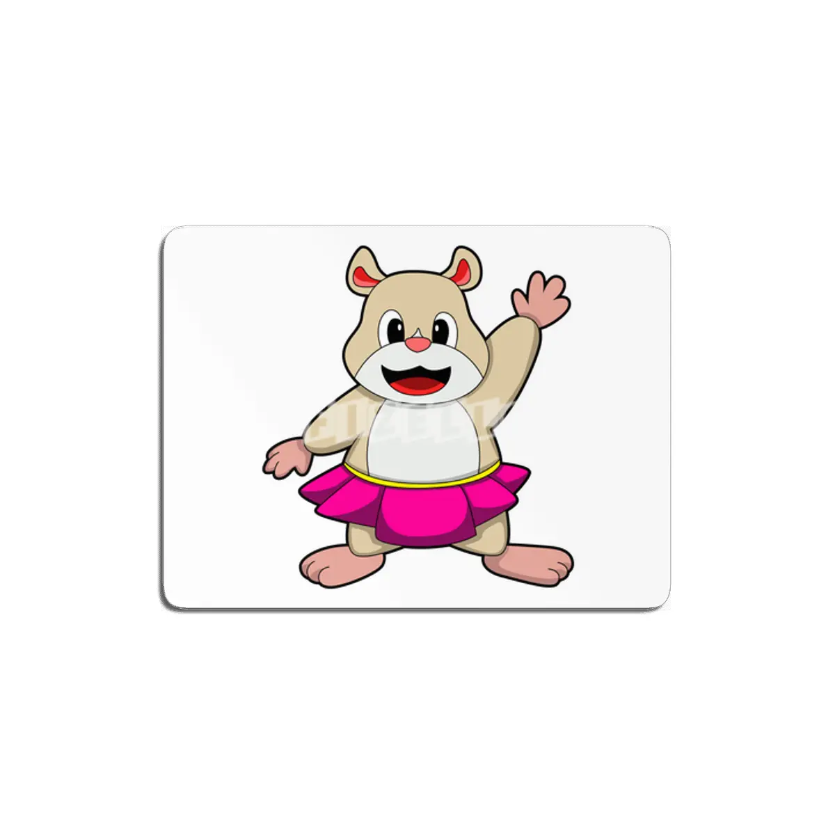 Hamster at Dance with Skirt MDF Tablo