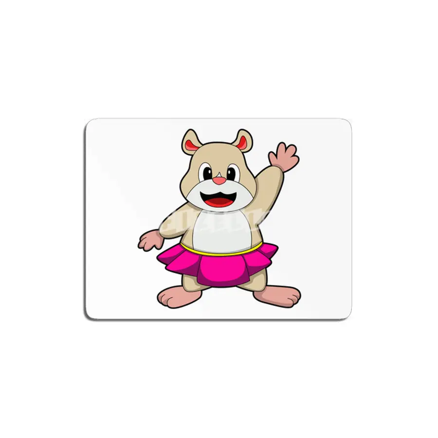 Hamster at Dance with Skirt MDF Tablo