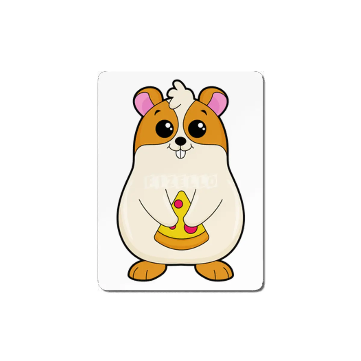 Hamster at Eating of Pizza MDF Tablo