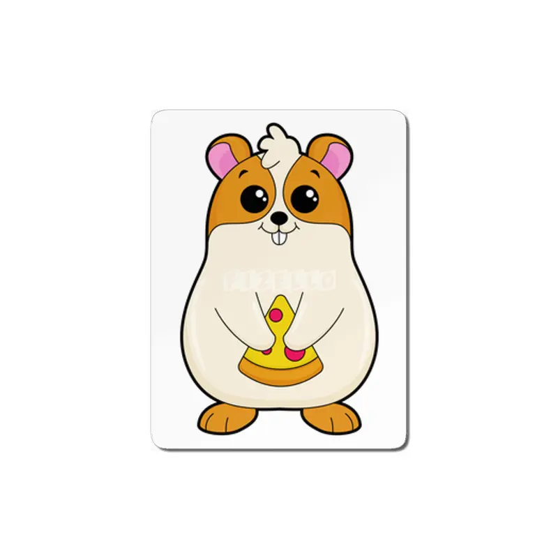Hamster at Eating of Pizza MDF Tablo