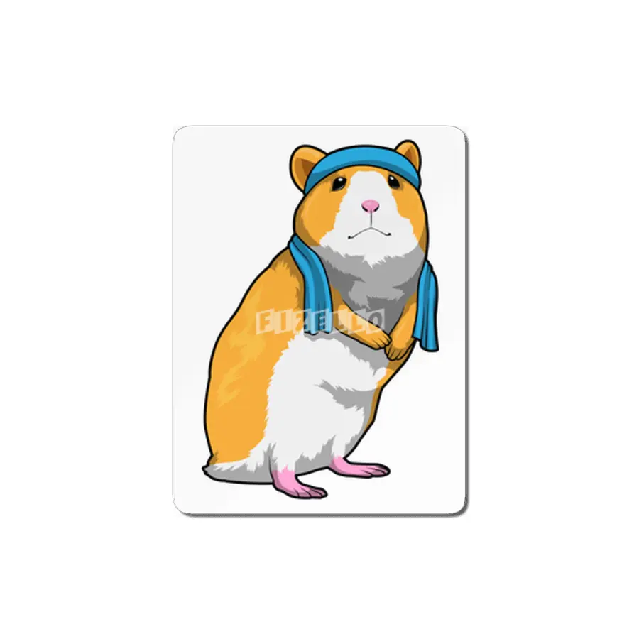 Hamster at Fitness with Towel MDF Tablo