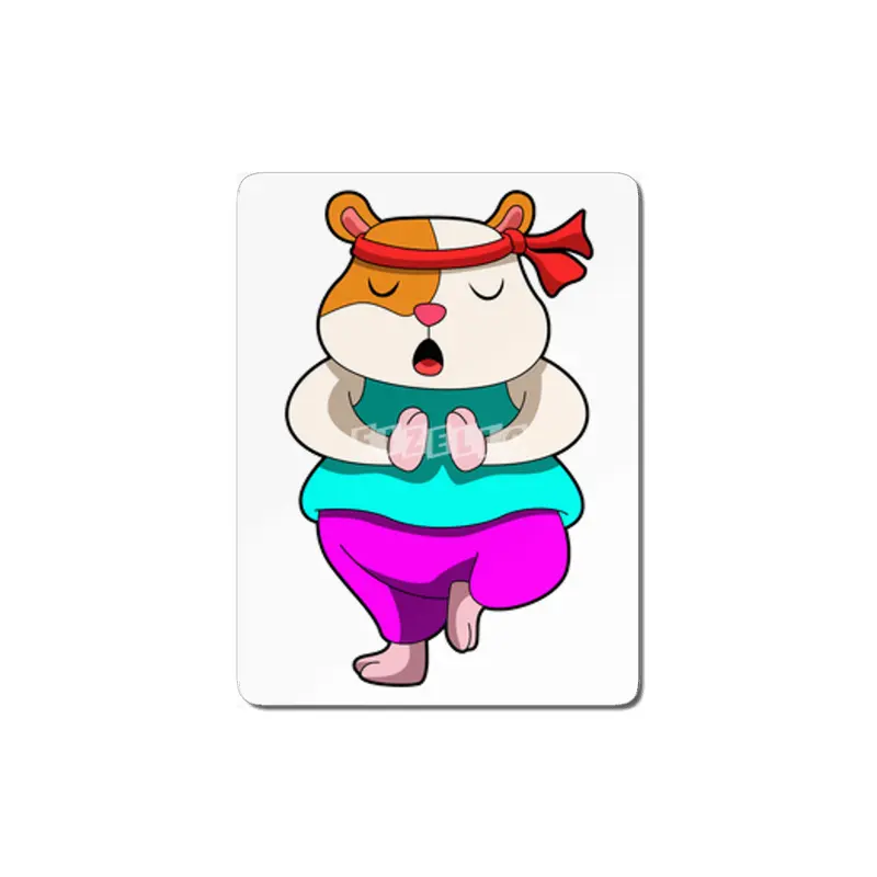 Hamster at Yoga stretching exercises MDF Tablo