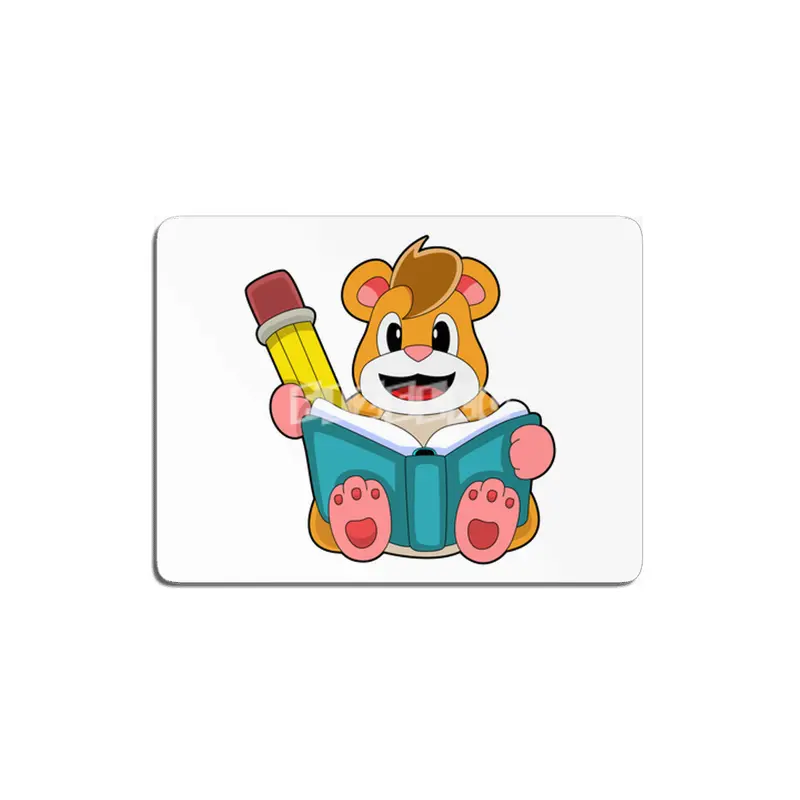 Hamster with Book & Pen MDF Tablo
